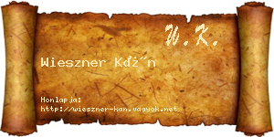 Wieszner Kán névjegykártya